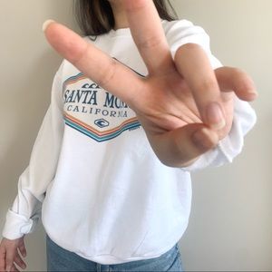 Santa Monica , California : White Sweatshirt